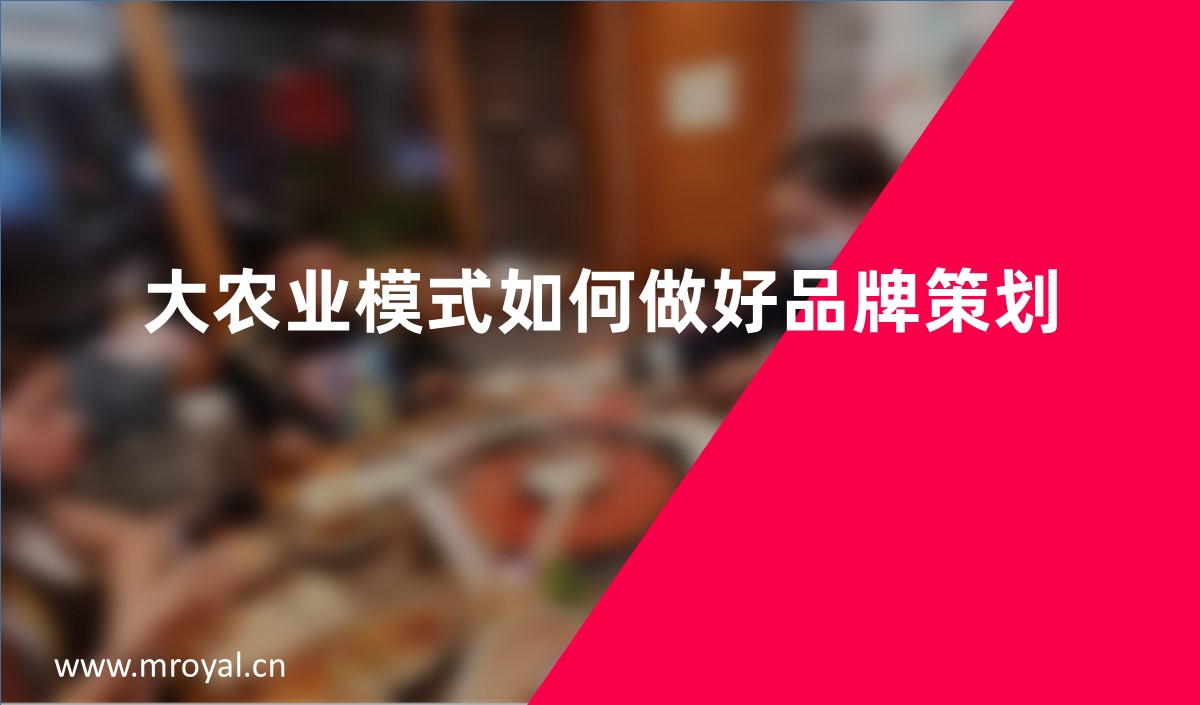 大農業(yè)模式如何做好品牌策劃